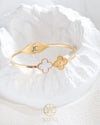 Clover Elegance - Vergoldeter Edelstahlarmband