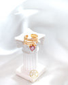Eros Luxuria – Vergoldeter Herzring mit Rosa Kristall