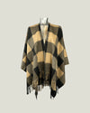 Kariertes Poncho-Modell 1015 Beige - Biber